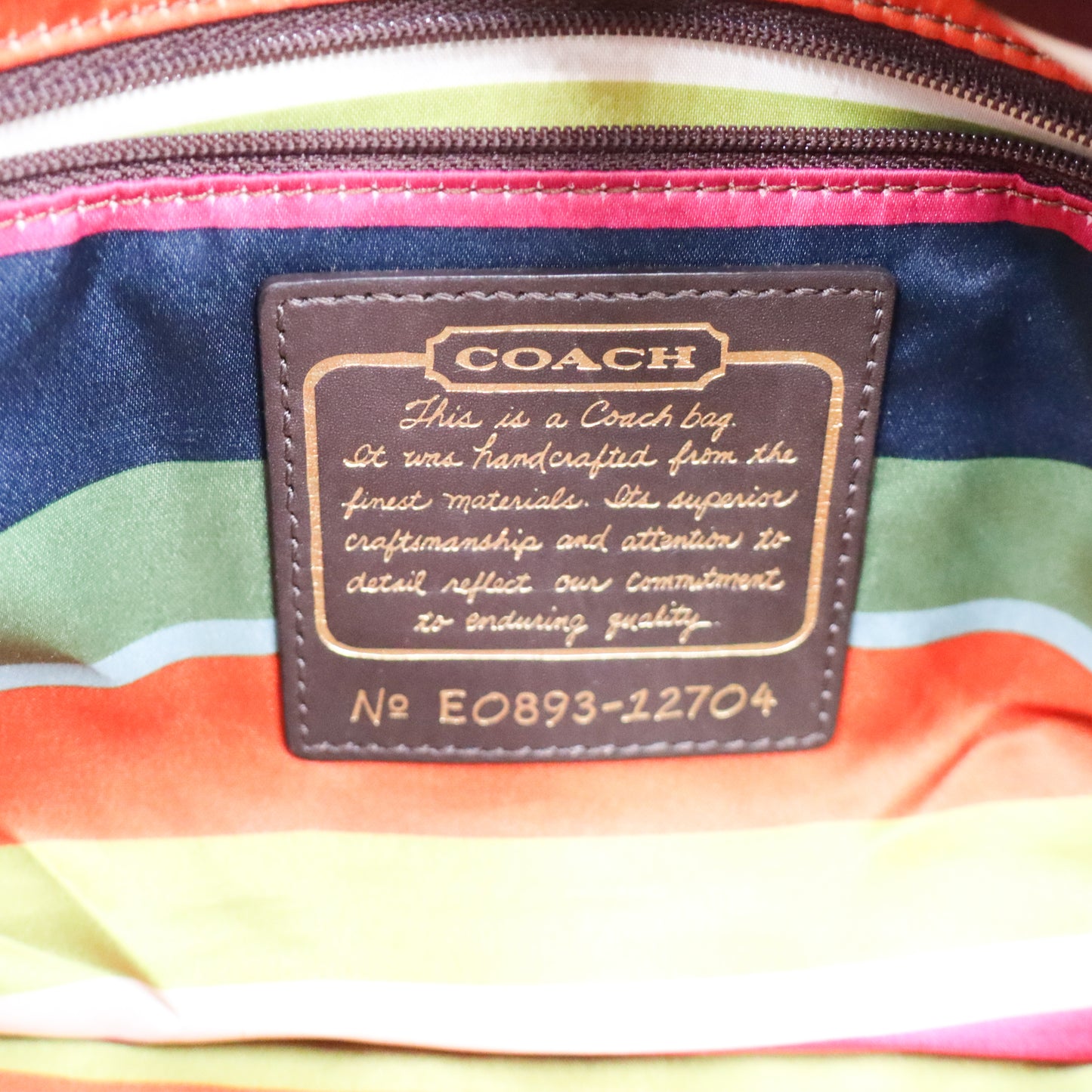 Coach Brown Hobo Tote Bag - 845