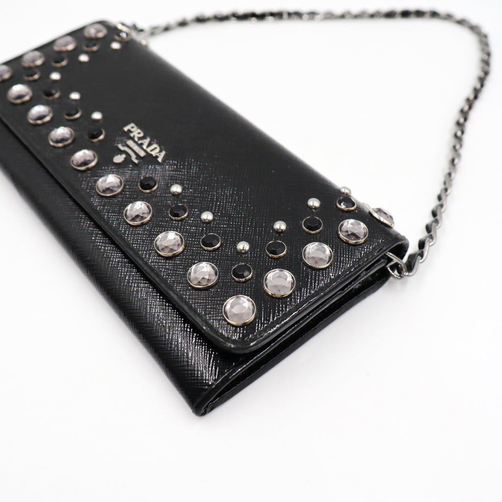 Prada Saffiano Vernice Wallet on Chain