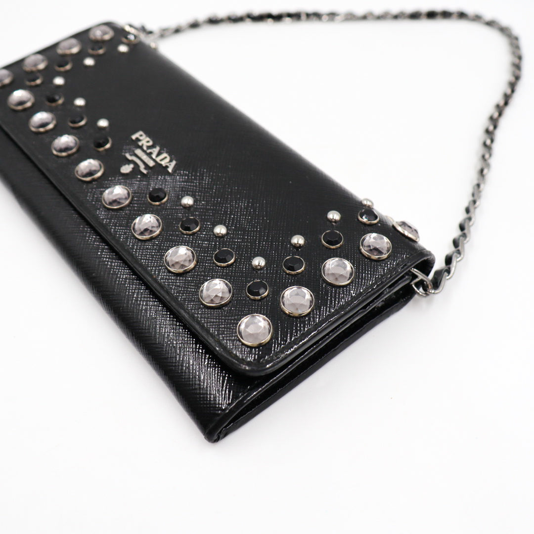 Prada Saffiano Vernice Wallet on Chain