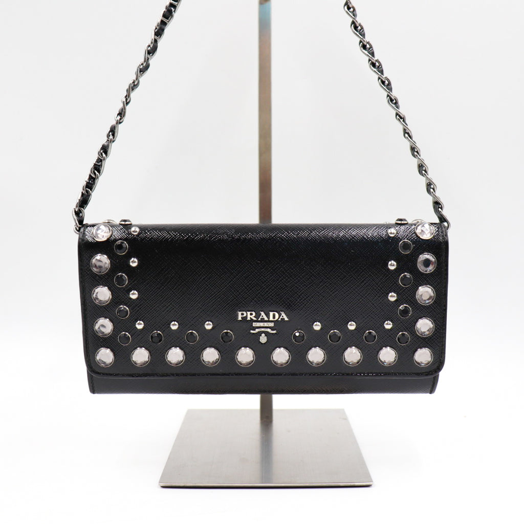 Prada Saffiano Vernice Wallet on Chain