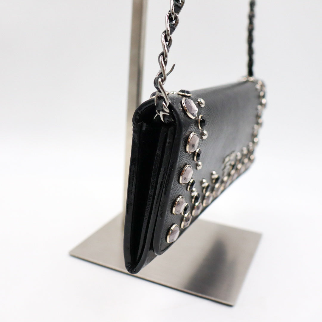 Prada Saffiano Vernice Wallet on Chain