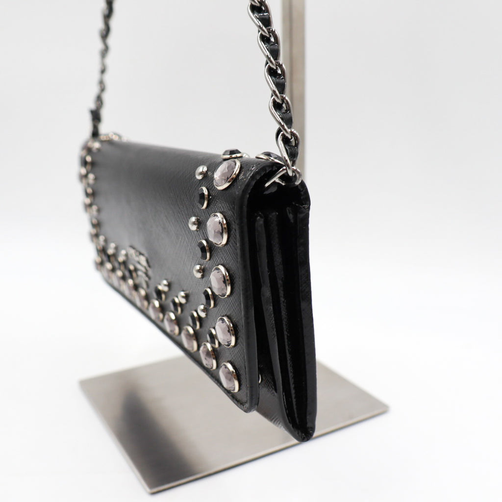 Prada Saffiano Vernice Wallet on Chain