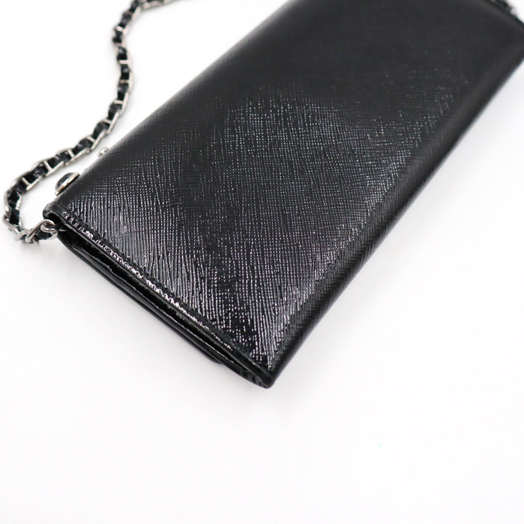 Prada Saffiano Vernice Wallet on Chain