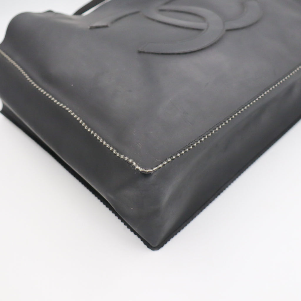 Chanel Rubber Shopper Tote Schwarz