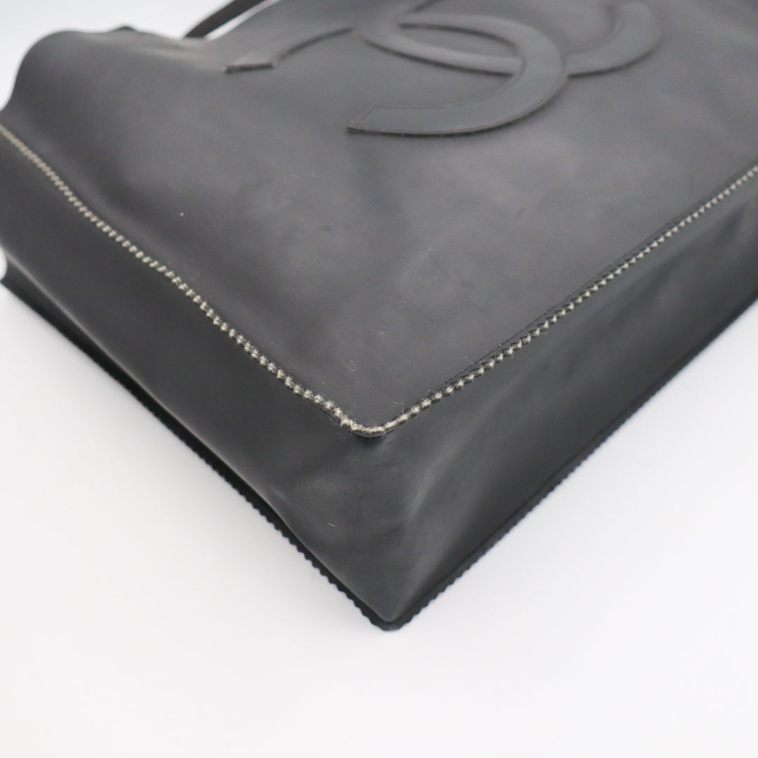 Chanel Rubber Shopper Tote Schwarz