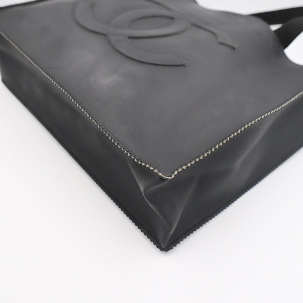 Chanel Rubber Shopper Tote Schwarz