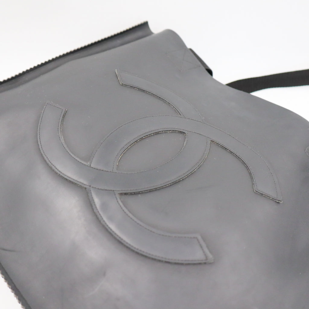 Chanel Rubber Shopper Tote Schwarz