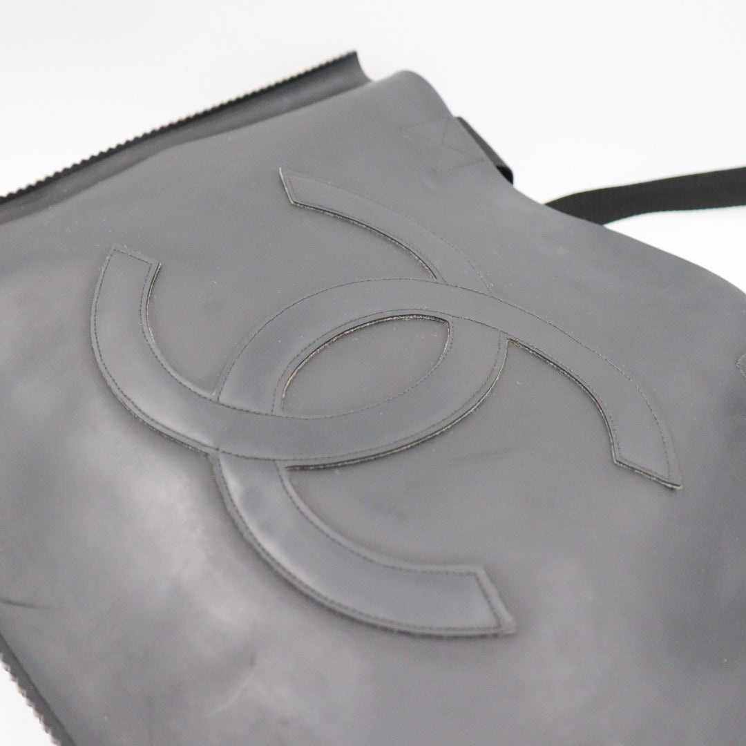 Chanel Rubber Shopper Tote Schwarz