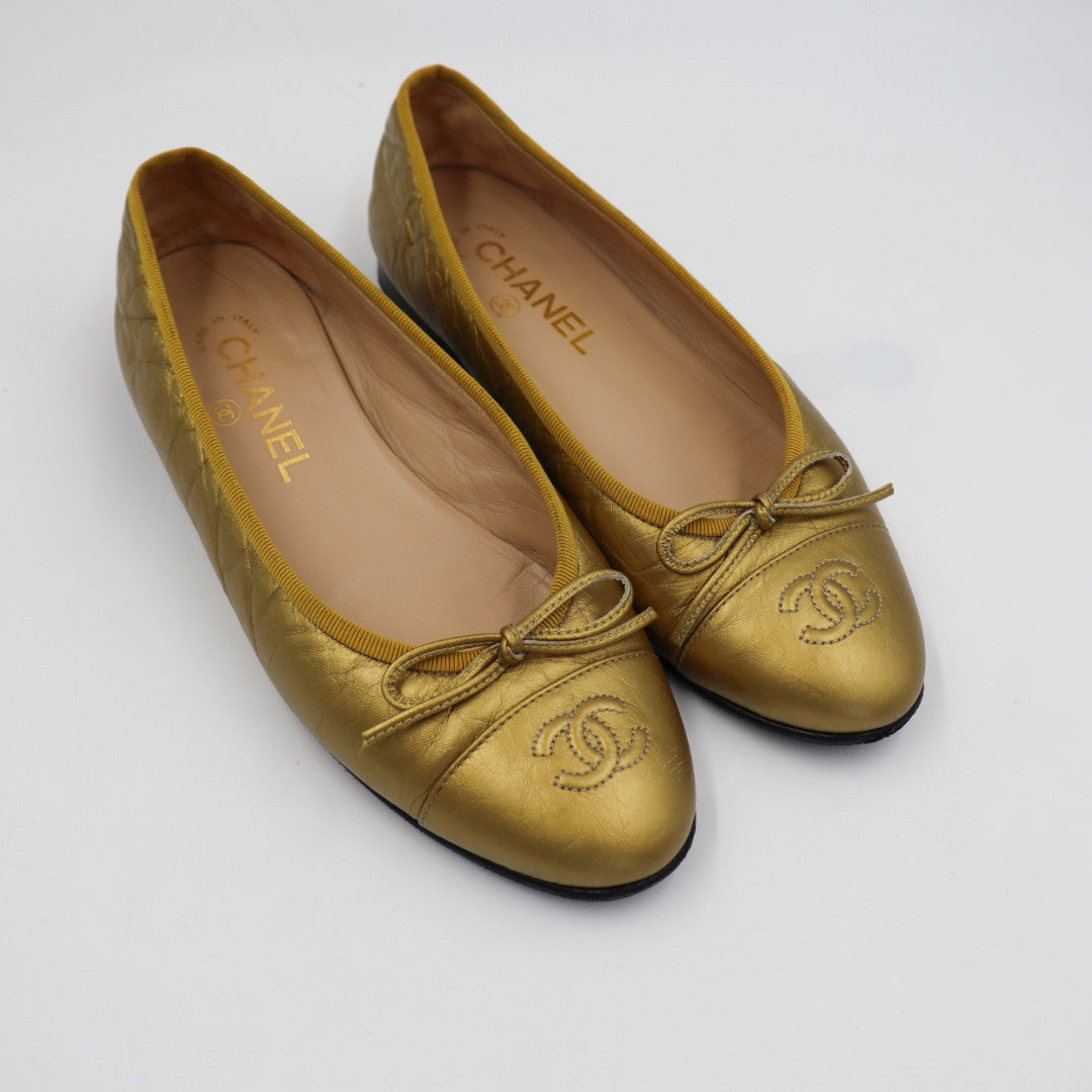 Chanel Ballerina Gold EU 37,5