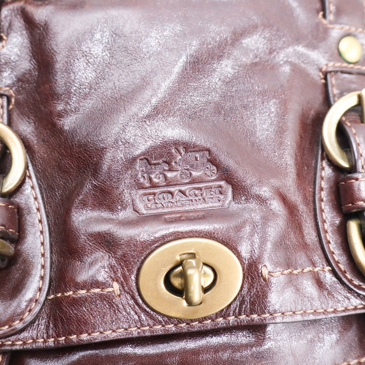 Coach Brown Hobo Tote Bag - 845