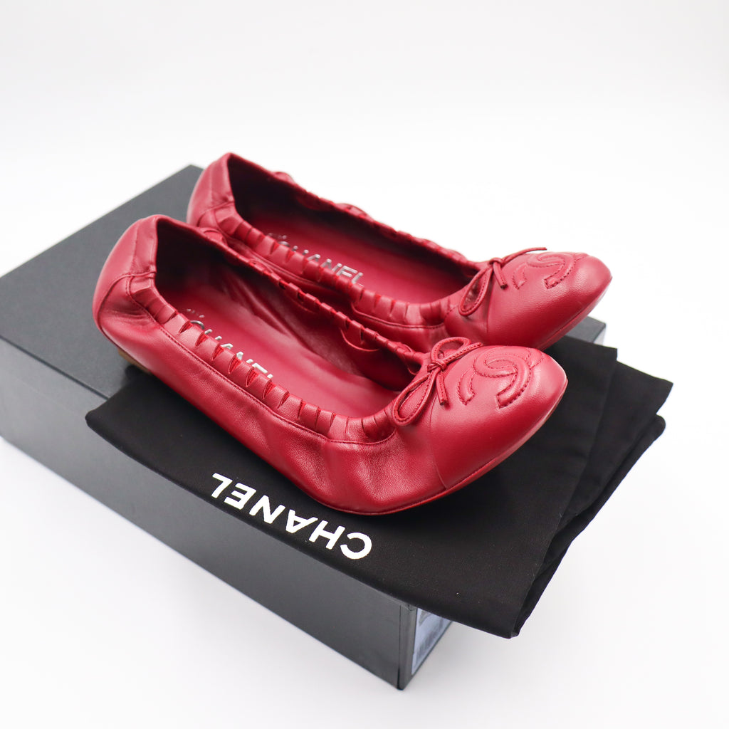 Chanel Ballerina Cherry Red EU 37 -  836