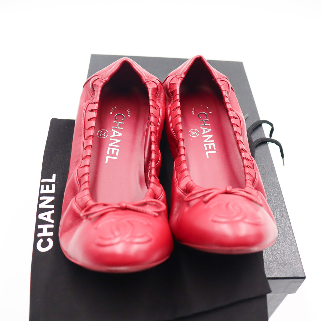 Chanel Ballerina Cherry Red EU 37 -  836