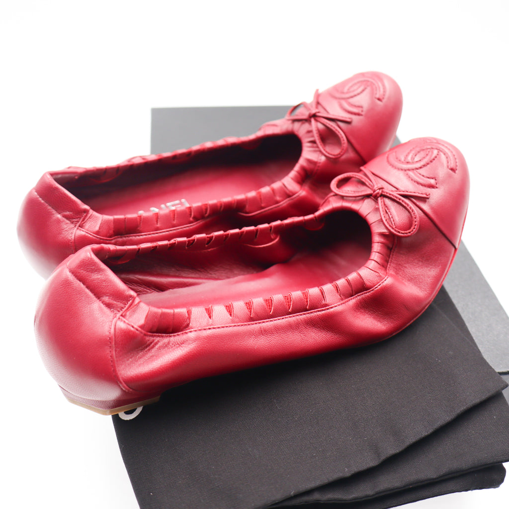Chanel Ballerina Cherry Red EU 37 -  836