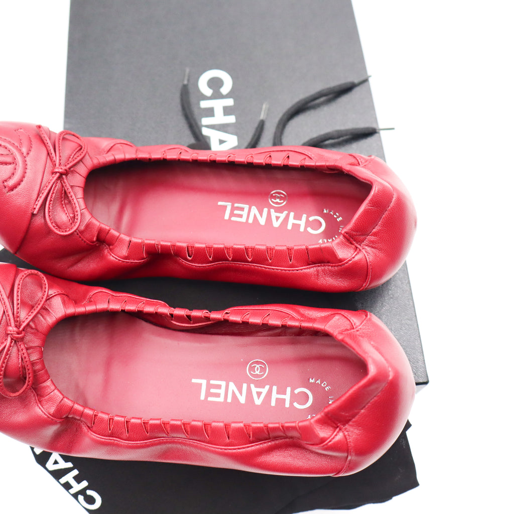 Chanel Ballerina Cherry Red EU 37 -  836